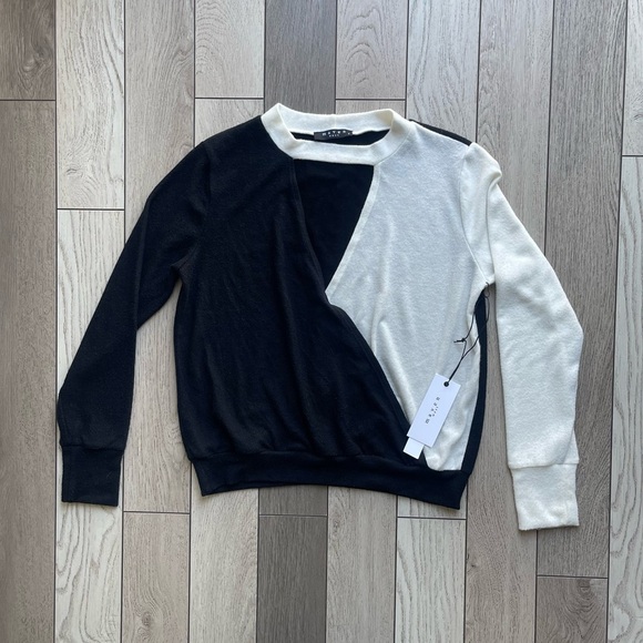 Maven Black and Cream Colorblock Sweater - Picture 1 of 5